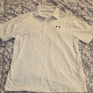 Under Armour Men's White Polo with Black Dots
